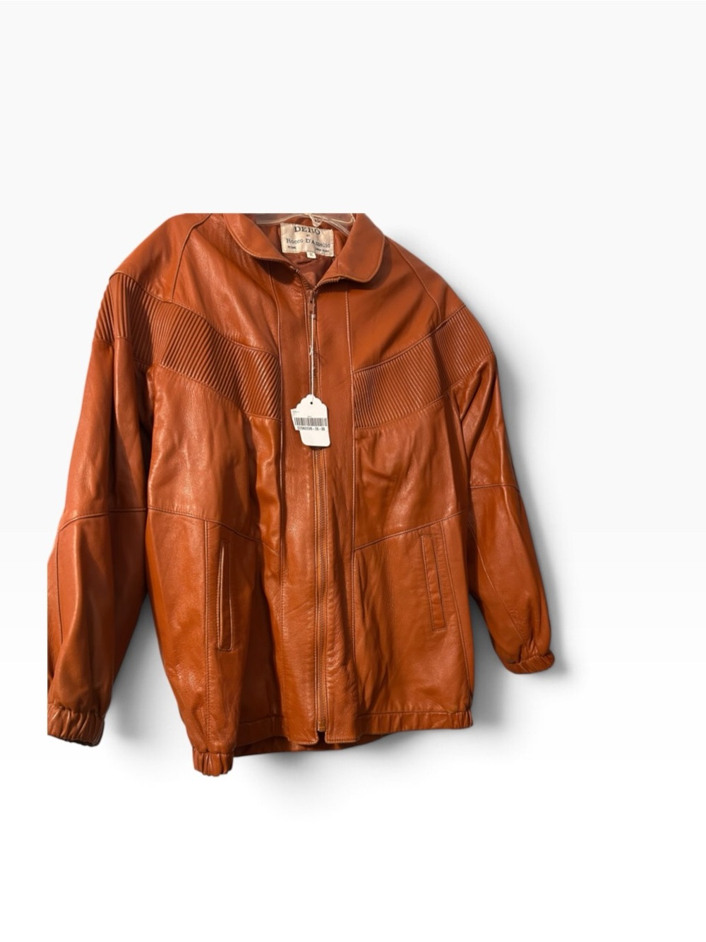 EUC Vintage DERO by Rocco D'Amelio caramel color butter leather jacket Size M